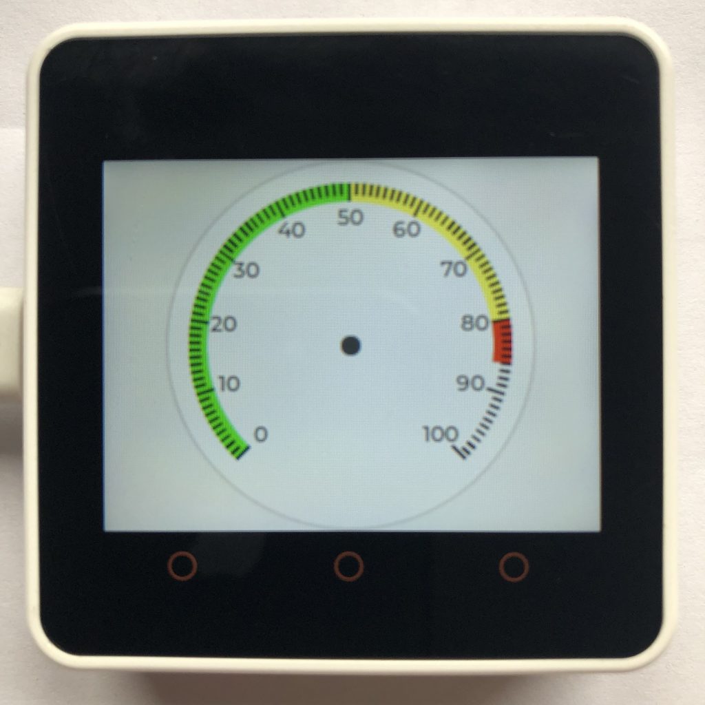 LVGL meter with multicolored bar