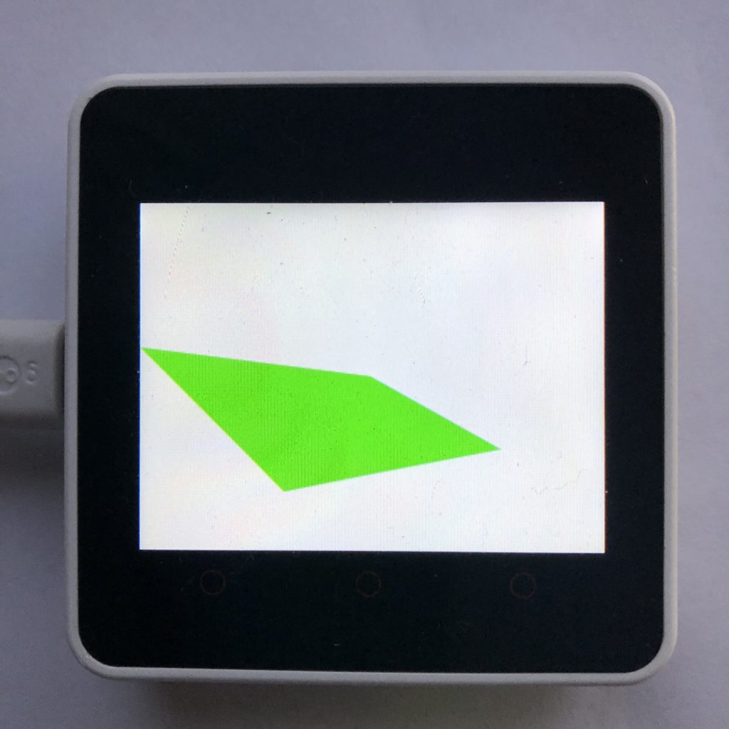 a green polygon in the center of a screen